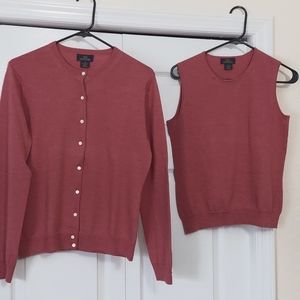 Brooks Brothers Merino Wool Cardigan and shell.size M.